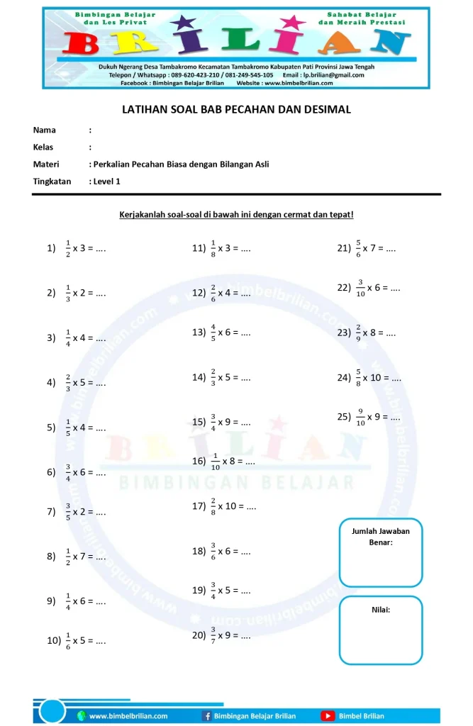 7 Rahasia Mudah Kuasai Contoh Soal Cerita Kelas 4 Persen Desimal Pecahan Campuran Terbaru