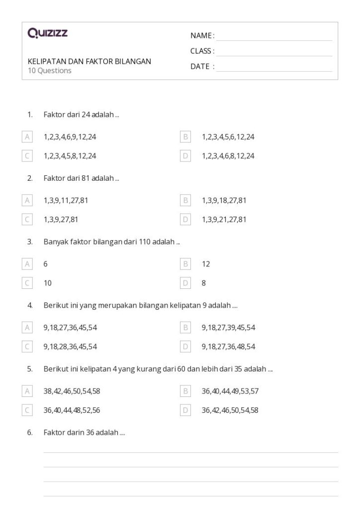 7 Rahasia Mudah Pahami Contoh Soal Cerita Faktor Bilangan Kelas 4 Agar Cepat Pintar
