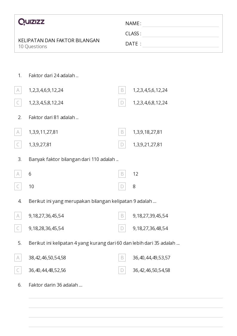 7 Rahasia Mudah Pahami Contoh Soal Cerita Faktor Bilangan Kelas 4 Agar Cepat Pintar