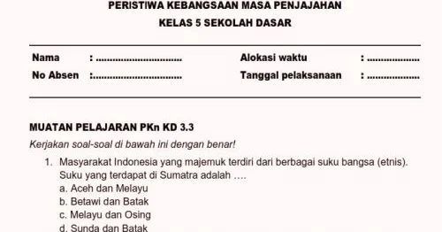 Soal Ulangan Harian K13 Kelas 5 Tema 7 Subtema 1 - DheNaufalia- Edukasi Soal Ulangan Harian K13 Kelas 5 Tema 7 Subtema 1 - DheNaufalia- Edukasi