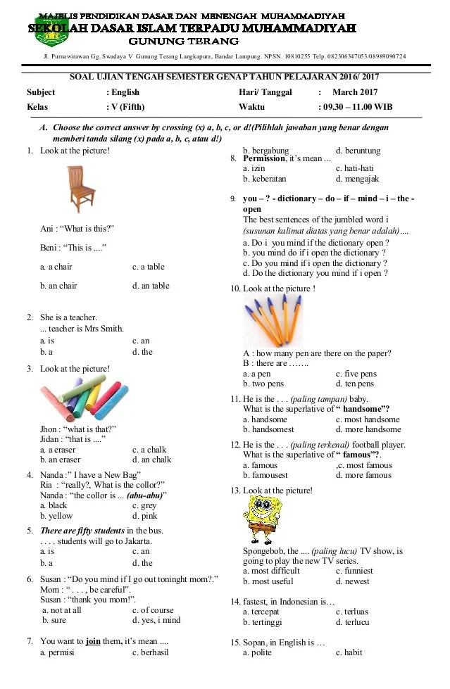5 Fakta Mengejutkan Soal Ujian Bahasa Inggris Kelas 5 Semester 2 yang Wajib Tahu Guru dan Orang Tua