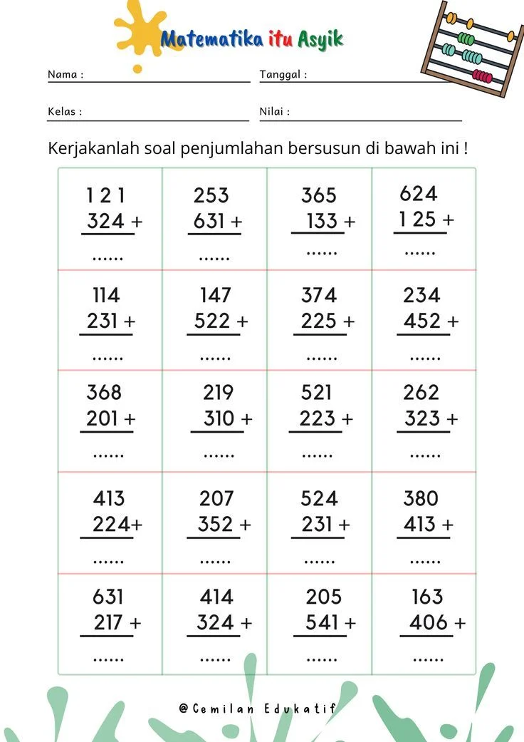Penjumalahan Dan Pengurangan Indonesia Worksheet For Kids Lembar - Free Penjumalahan Dan Pengurangan Indonesia Worksheet For Kids Lembar - Free