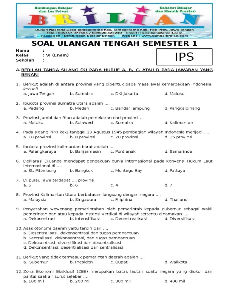 Menggali Kekayaan Budaya dan Lingkungan Contoh Soal Muatan IPS Kelas 6