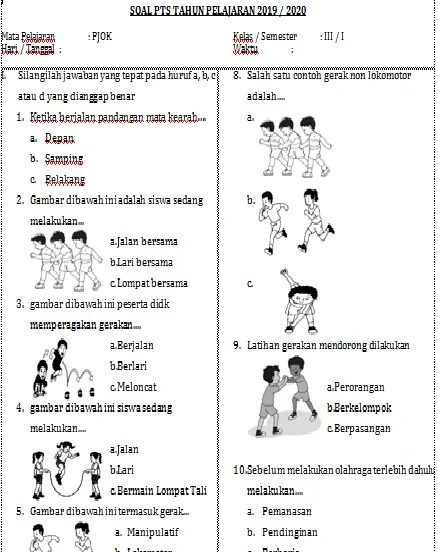 10 Contoh Soal Penjaskes Kelas 1 Semester 2 yang Wajib Dikuasai Siswa Agar Nilai Akhirnya Mengejutkan