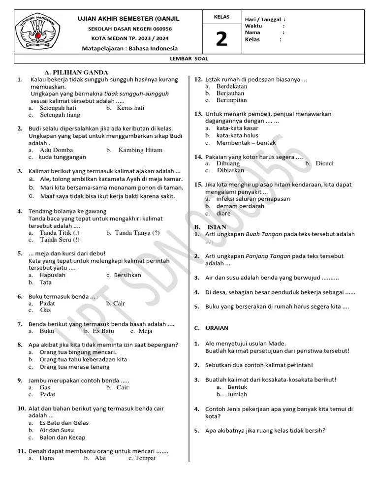 Akhirnya Tahu Contoh Soal Kelas 2 Bahasa Indonesia Semester 2 Tentang Huruf Kapital yang Sering Bikin Salah