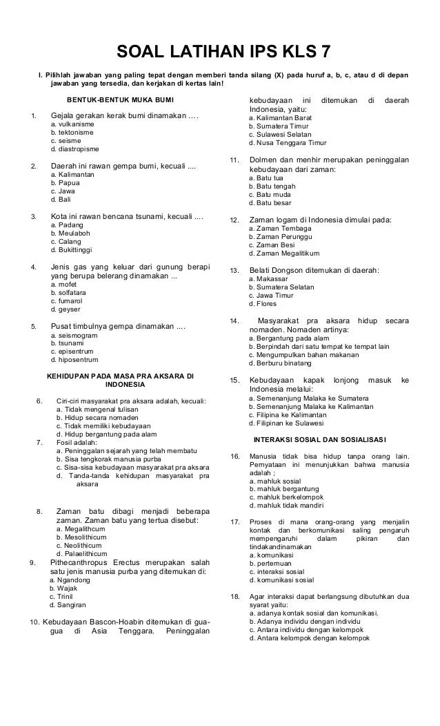 Contoh Soal IPS Essay Kelas 7 Semester 2 Kurikulum 13: 7 Prediksi Soal yang Wajib Kamu Kuasai Sebelum Ujian