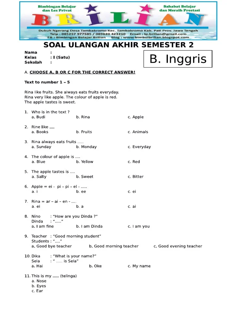 Kumpulan Soal Lengkap Kelas 3 Semester 1 Kurikulum 2013 Ternyata Segampang Ini untuk Anak