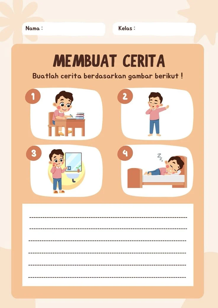 Oranye dan Coklat Ilustrasi Lembar Kerja Bahasa Indonesia Membuat Oranye dan Coklat Ilustrasi Lembar Kerja Bahasa Indonesia Membuat