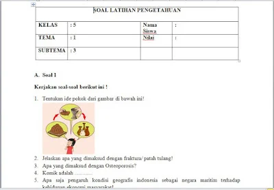kumpulan soal kurikulum 2013 kelas 5 tema1 subtema 3