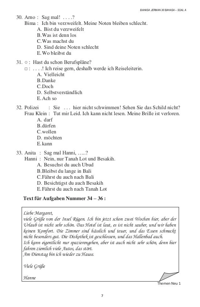 Rahasia Lulus Ujian dengan Soal Bahasa Jerman SMK Kelas X Semester 1 Terbaru