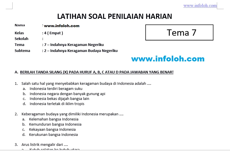 Rahasia Sukses Jawab Soal Tematik Kelas 4 Tema 7 Subtema Indahnya Keragaman Dinegeriku Rahasia Sukses Jawab Soal Tematik Kelas 4 Tema 7 Subtema Indahnya Keragaman Dinegeriku