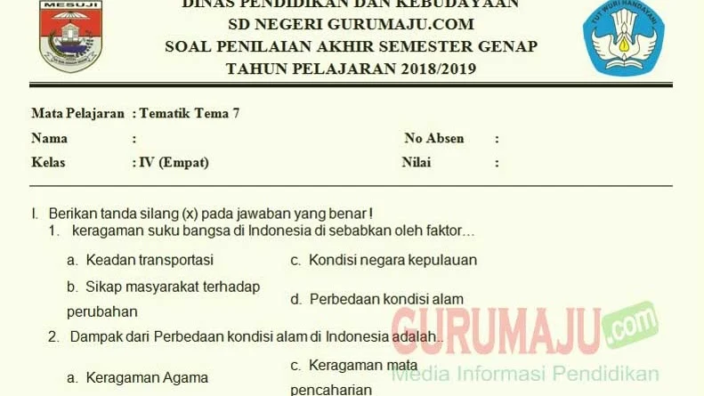Wajib Tahu! Bocoran Soal Tematik Kelas 4 Tema 7 dan Kunci Jawaban Terbaru Hari Ini