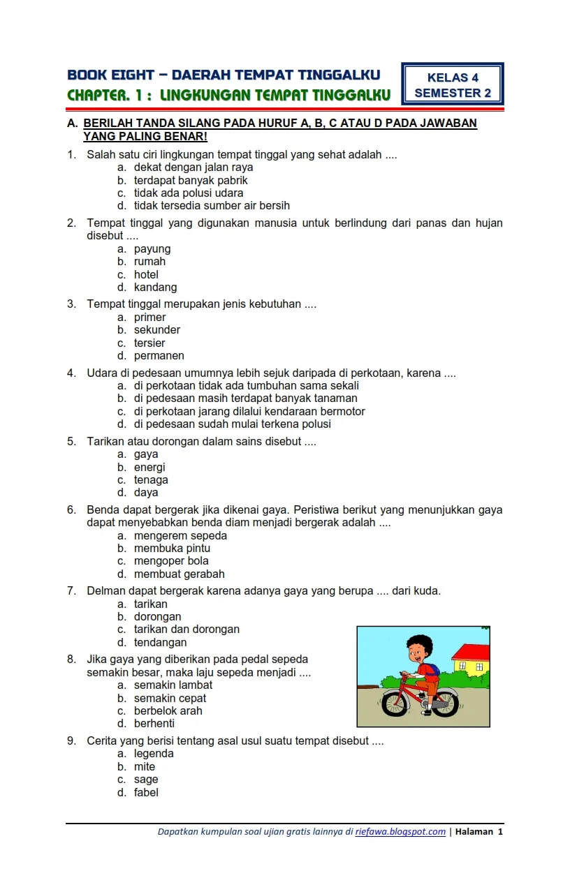 Wajib Tahu Rahasia Lulus Ujian dengan soal tematik kelas 4 tema 8 file doc terbaru