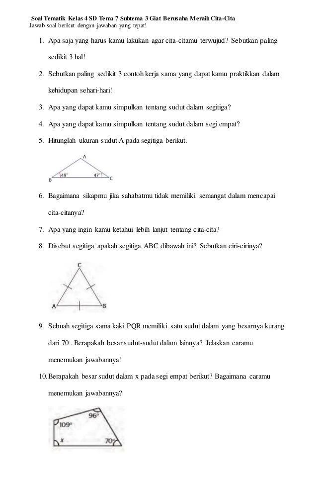Wajib Tahu Rahasia Menjawab Soal Tematik Kelas 4 Tema 7 Subtema 1 Revisi 2016